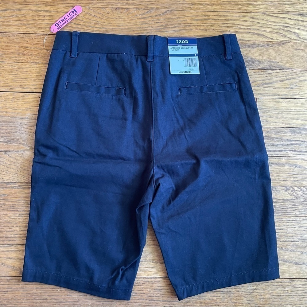NEW Izod Kids Approved Schoolwear Bermuda Shorts Navy Blue Size 7 NWT - Picture 5 of 5